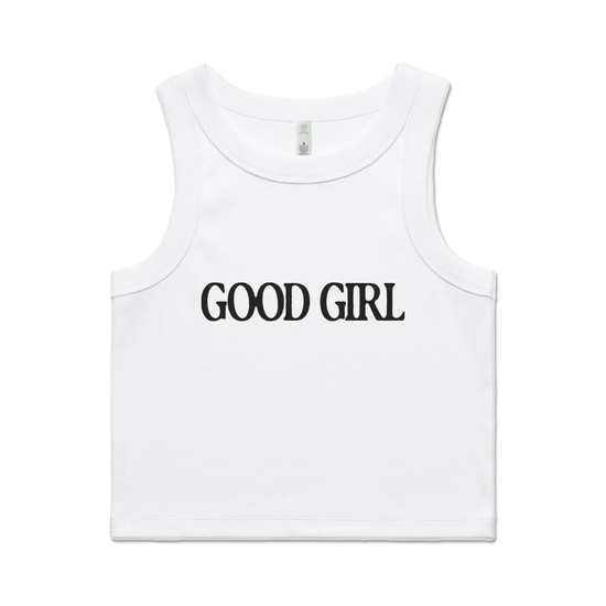 Good Girl Crop Tank White